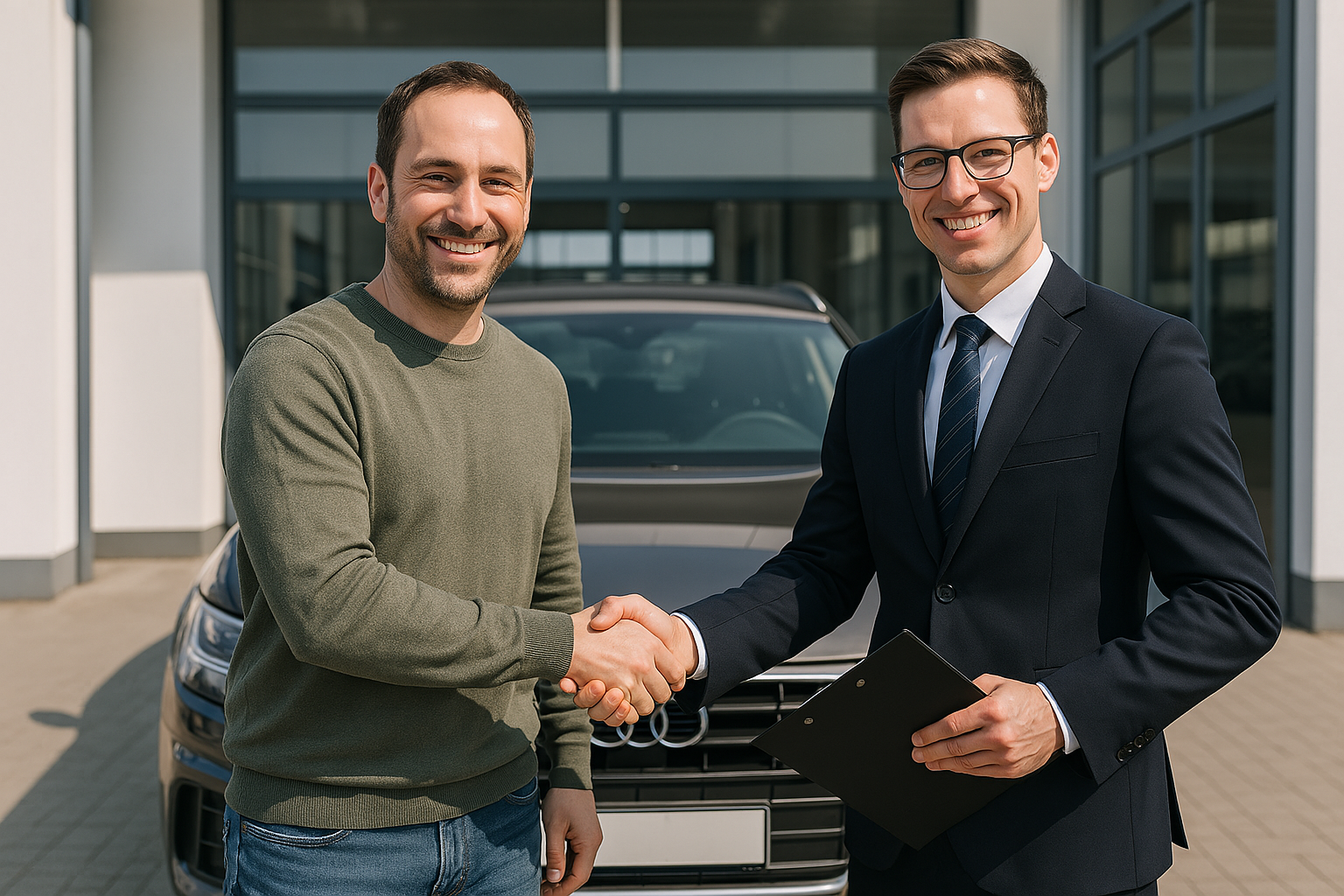 Zwei Männer geben sich die Hand als Zeichen der Zusammenarbeit